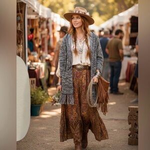 mittoshop Black and White Hooded Fringe Cardigan